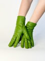 Női bőr kesztyű green