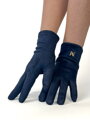 Női elegáns bársony kesztyű sötétkék