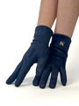 Női elegáns bársony kesztyű sötétkék