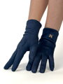 Női elegáns bársony kesztyű sötétkék