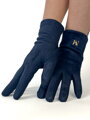 Női elegáns bársony kesztyű sötétkék