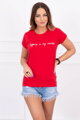 Feliratos női póló  65297 piros