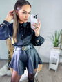 Elegáns szatén blúz VS ELEGANT  fekete színben