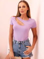 Dámske lila body 69251 s moderným výrezom