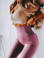 Enyhén bélelt bordázott női leggings rózsaszín