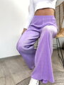 Trendové vrúbkované nohavice v lila fialovej farbe 