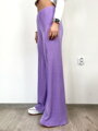 Trendové vrúbkované nohavice v lila fialovej farbe 