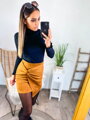 Cipzáros női tok szoknya camel színben