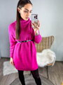 Dámsky štýlový pletený sveter v ružovej farbe