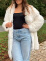 Női műszőrme bunda H1 fehér színben