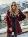Női bordó H1 műszőrme kabát