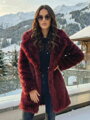 Női bordó H1 műszőrme kabát