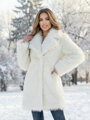 Női műszőrme bunda H1 fehér színben