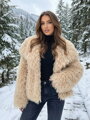 Női bézs M1 mongol juh bunda