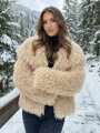 Női bézs M1 mongol juh bunda