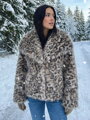 Női leopárd mintás meleg bunda T1