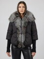 Dámska páperová zimná bunda s pravou kožušinou  