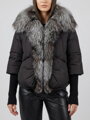 Dámska páperová zimná bunda s pravou kožušinou  