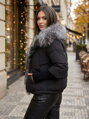 Dámska páperová zimná bunda s pravou kožušinou  