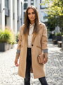 Barna színű női átmeneti kabát gombokkal