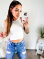 Női nyári fehér crop top