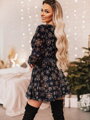 Á-szabású karácsonyi ruha FLV759 BLACK 