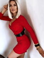 Csillámló női ruha FLV673 red shine 