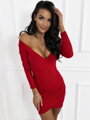 Csillámló női ruha FLV673 red shine 