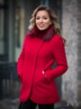 VERSABE Női elegáns kabát szörmével DEYSI- piros