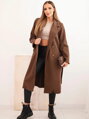 Női csokoládé velúr kabát ART52700