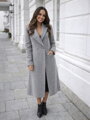 Stílusos női kabát szürke színben