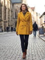 Női vagy kislányos kabát LEA mustár színben
