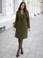 Olíva színű női kabát stílusos szabással