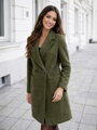 Olíva színű női kabát stílusos szabással