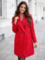 Modern női kabát élénk pirosban