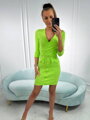 Női mini ruha  69997 neon zöld színben