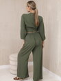 Elegáns női khaki színű 6289 szett megkötésekkel