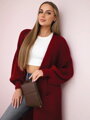 Dámsky dlhý kardigán IT-8 burgundy