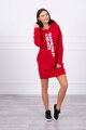 Mikinové šaty s kapucňou alebo dlhá mikina 0042 červené 