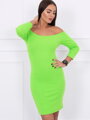  Női testhezálló ruha neonzöld színben 8974