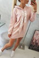 Mikinové šaty s kapucňou alebo dlhá mikina 0042 ružové