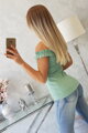 Fodros női top 9096 menta