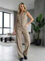 Női bézs színű szett mellénnyel
