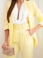 Dámsky kostým 80172K v pastelovej žltej farbe