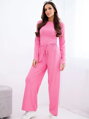 Dámsky ružový komplet so širokými ART0298 nohavicami 