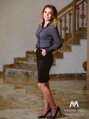 VERSABE Sötétkék pontozott női ing Slim-Fit VS-DK1606