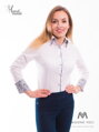 VERSABE Fehér női ing, fekete szegély Slim-Fit VS-DK1608