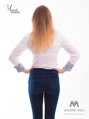 VERSABE Fehér női ing, fekete szegély Slim-Fit VS-DK1608