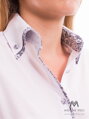 VERSABE Fehér női ing, fekete szegély Slim-Fit VS-DK1608