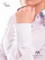 VERSABE Fehér női ing, fekete szegély Slim-Fit VS-DK1608